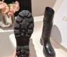 Женские кожаные сапоги Christian Dior черные с нейлоновой вставкой 2025
