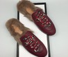 Кожаные мюли с мехом Gucci Bordo