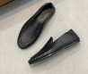 Мужские кожаные лоферы Bottega Veneta черные с эффектом плетения 2025