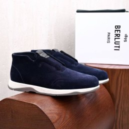 Мужские замшевые ботинки Berluti синие 2025