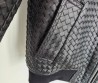 Мужская кожаная куртка Bottega Veneta Intrecciato черная с эффектом плетения 2025
