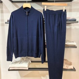 Мужской шерстяной костюм Loro Piana The Gift of Kings синий 2025