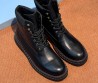 Мужские кожаные ботинки на шнурках Prada черные 2025