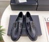 Женские кожаные лоферы Saint Laurent черные глянцевые 2025