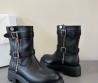 Женские кожаные ботинки Saint Laurent Major черные с пряжками 2025