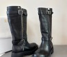 Женские кожаные сапоги Saint Laurent Major черные с пряжками 2025