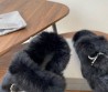 Женские меховые шлепанцы Balenciaga черные с бантом из страз 2025