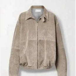 Женская замшевая куртка бомбер The Row бежевая 2025