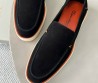 Мужские кожаные лоферы Santoni черные с оранжевым 2025