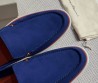 Мужские кожаные лоферы Santoni синие с оранжевым 2025