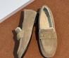 Женские замшевые мокасины Christian Dior Alps бежевые на меху 2025