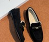 Женские замшевые мокасины Christian Dior Alps черные на меху 2025