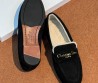 Женские замшевые мокасины Christian Dior Alps черные на меху 2025