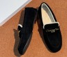 Женские замшевые мокасины Christian Dior Alps черные на меху 2025