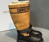Женские комбинированные сапоги Christian Dior черные с коричневым на меху 2025