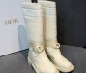 Женские комбинированные сапоги Christian Dior белые на меху 2025