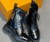 Женские кожаные ботинки Louis Vuitton District Ranger черные глянцевые 2025