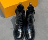 Женские кожаные ботинки Louis Vuitton District Ranger черные глянцевые 2025