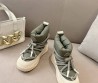 Женские текстильные сапоги дутики Moncler серые 2025