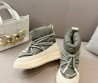 Женские текстильные сапоги дутики Moncler серые 2025