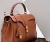 Женская кожаная сумка Celine коричневая 27х20 см 2025