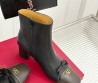 Женские кожаные ботильоны Valentino черные с коричневым носом каблук 5,5 см 2025