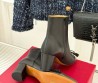 Женские кожаные ботильоны Valentino черные с коричневым носом каблук 5,5 см 2025