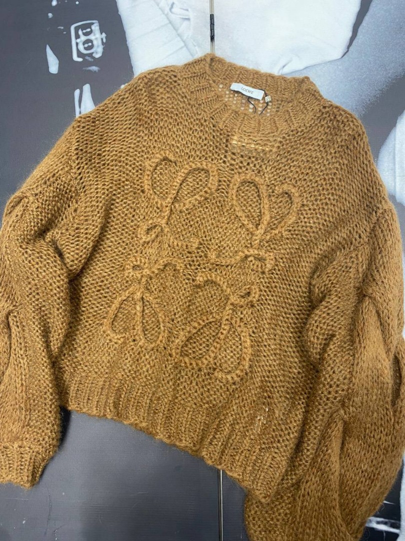 Женский свитер Loewe с логотипом коричневый 2025