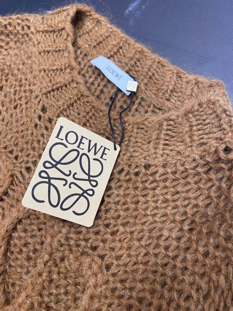 Женский свитер Loewe с логотипом коричневый 2025