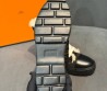 Женские комбинированные ботинки Hermes черные на меху 2025