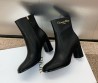 Женские кожаные ботильоны Christian Dior черные на каблуке 2025