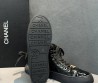 Женские кожаные кеды Chanel черные лакированные 2025