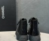 Женские кожаные кеды Chanel черные лакированные 2025