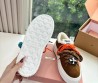 Женские замшевые кеды Miu Miu коричневые на овчине с цветными шнурками 2025