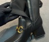 Женские кожаные сапоги Gucci черные каблук 5 см 2025