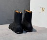 Женские укороченные кожаные сапоги The Row черные 2025