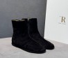 Женские укороченные замшевые сапоги The Row черные 2025