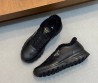 Мужские кожаные кроссовки Prada черные на меху 2025