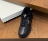 Мужские кожаные кроссовки Prada черные на меху 2025