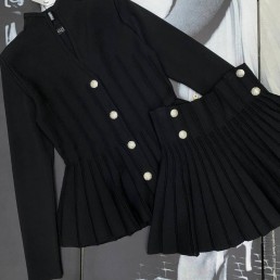 Женский костюм из тенселя Balmain черный 2025