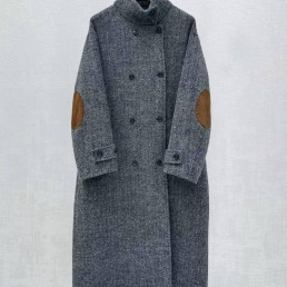 Женское шерстяное пальто Loro Piana серое 2025