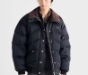 Женский пуховик Prada черный с прострочкой 2025