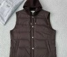 Женский жилет Brunello Cucinelli с текстильным капюшоном коричневый 2025