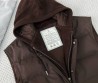 Женский жилет Brunello Cucinelli с текстильным капюшоном коричневый 2025