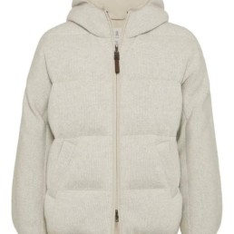 Женский кашемировый пуховик Brunello Cucinelli белый 2025