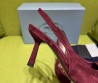 Женские замшевые туфли Prada бордовые каблук 7,5 см 2025