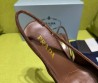 Женские замшевые туфли Prada коричневые каблук 7,5 см 2025