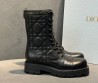 Женские кожаные ботинки Christian Dior черные с молнией сзади 2025