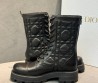 Женские кожаные ботинки Christian Dior черные с молнией сзади 2025