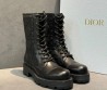 Женские кожаные ботинки Christian Dior черные с молнией сзади 2025